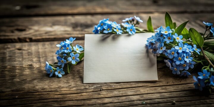 Tilt-Shift Spring Flowers Flat Lay: Blank Paper for Inspirational Quotes