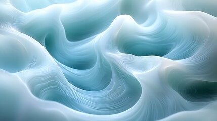 Obraz premium Serene swirl mint green seafoam blue abstract soft movement image