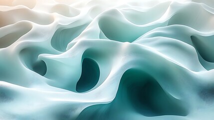 Obraz premium Smooth swirl mint green seafoam blue abstract elegant motion image