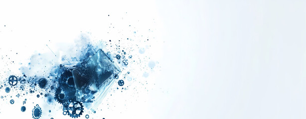 Obraz premium Mechanical Marvels: A stunning artistic composition of intricate mechanical gears and cogwheels, rendered in a mesmerizing blue hue, showcasing the beauty of engineering.