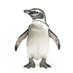 Fototapeta premium Penguin standing on white background, looking curious