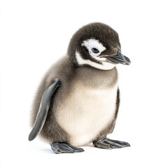 Obraz premium fluffy penguin chick isolated on white background