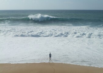 walking on the beach
