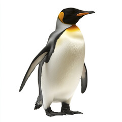 penguin stands isolated on white background