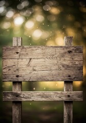 Fototapeta premium Rustic Wooden Signpost Softly Lit Forest. AI Generated