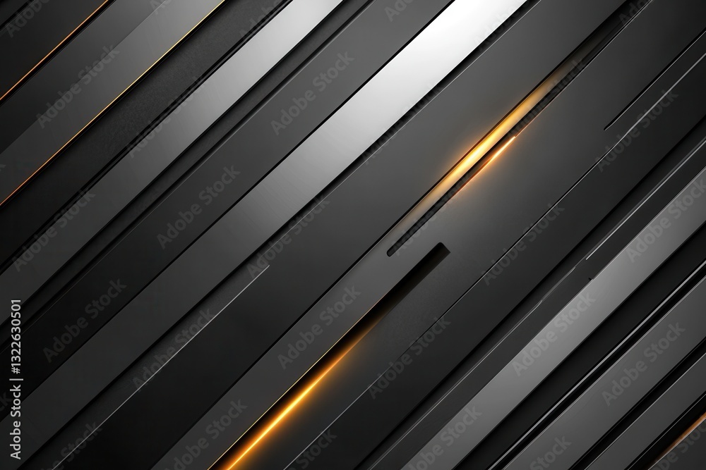 Leinwandbilder dynamic metallic background with glowing intersections in a sleek industrial design featuring silver
