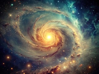 Vintage Galaxy Background: Abstract Cosmic Dust and Noise Texture Photo