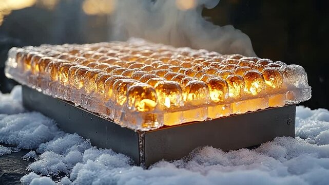 Illuminated Ice Sculpture: A Glowing Winter Wonder