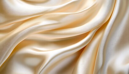 Cream silk fabric, draped, close-up