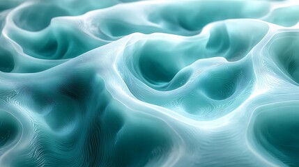 Obraz premium Soothing swirl mint green seafoam blue abstract artistic flow image