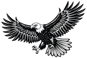 Fototapeta premium Bald eagle silhouette Vector illustration