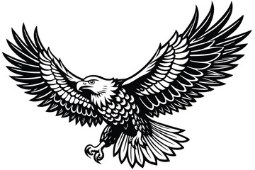 Fototapeta premium Bald eagle silhouette Vector illustration