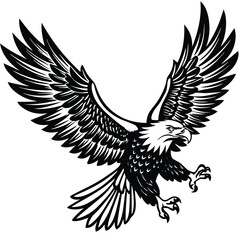 Fototapeta premium Bald eagle silhouette Vector illustration