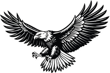 Obraz premium Bald eagle silhouette Vector illustration