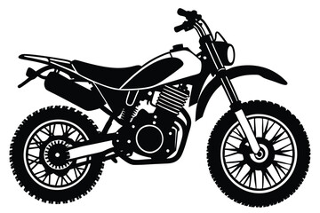 Obraz premium A black and white drawing of a dirt bike with a black silhouette