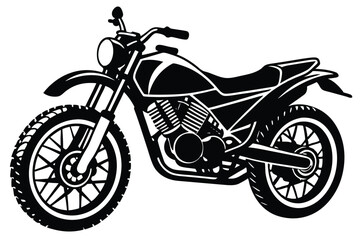 Obraz premium A black and white drawing of a dirt bike with a black silhouette