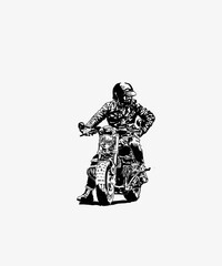 Silhouette moto rider vector 