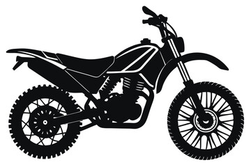 Fototapeta premium Isolated black silhouette of cross motorcycle