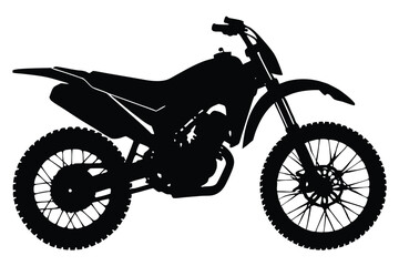 Obraz premium Isolated black silhouette of cross motorcycle