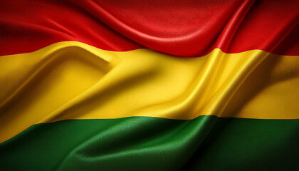 Fototapeta premium Waving Bolivian National Flag Illustration in close up, part 1