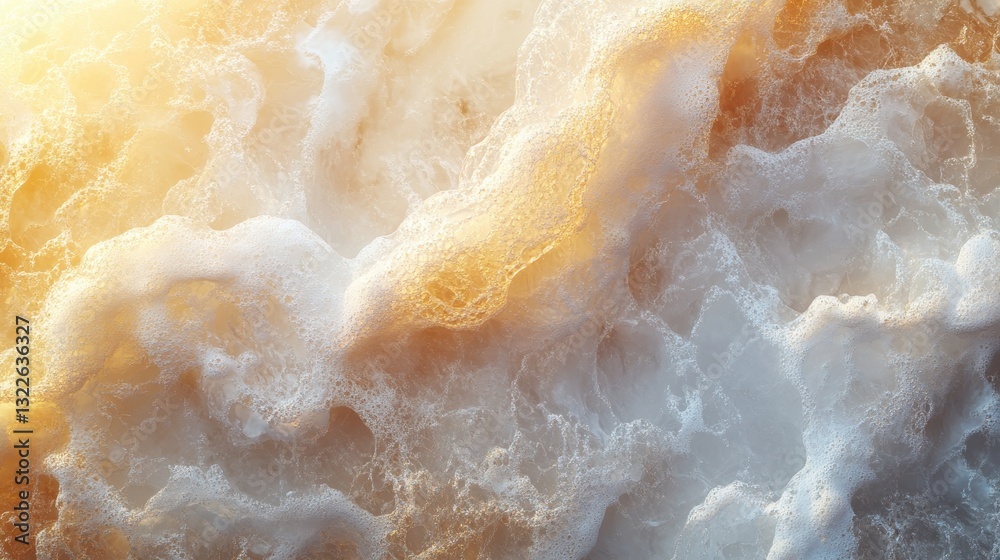 Aufkleber Swirling patterns of cream and coffee blend together in warm light creating a soothing visual experience