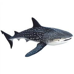 Fototapeta premium Whale shark illustration on white background, showcasing its unique patterns