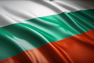 Obraz premium Waving Bulgaria National Flag Illustration in close up, part 2