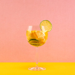 Refreshing Citrus Clericot Cocktail on Vibrant Background
