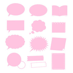 吹き出し詰め合わせ　ピンク色