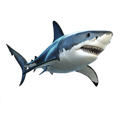 Obraz premium great white shark isolated on white background