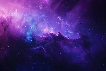 Clear Pixel Visual of Nebula and Galaxies in Space, Colorful Cosmos Background