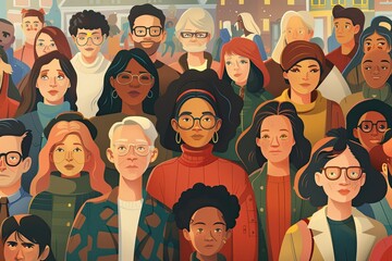 Vibrant Color Image of Inclusive Community of Diverse People