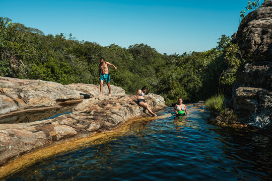 summer outdoor getaway with friends
