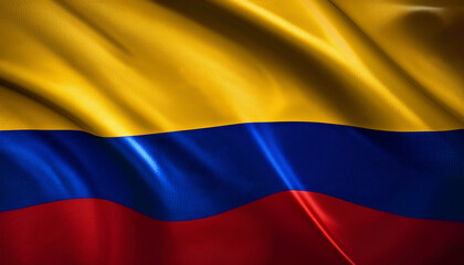 Fototapeta premium Waving Colombian National Flag Illustration in close up, part 1