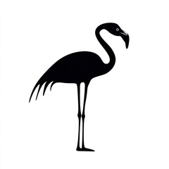 Fototapeta premium Silhouette of flamingo standing gracefully on one leg