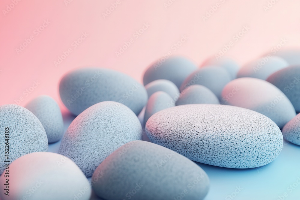 Fototapete smooth pebble textures blended with pastel gradients create a serene and balanced zen-inspired backg