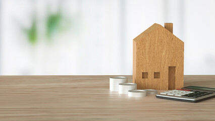 The House and Calculator for Business concept 3d Rendering.