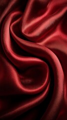 Fototapeta premium Crimson Red Satin Fabric Swirling And Displaying Its Softness