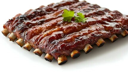 Raw fesh spare ribs isolated on white