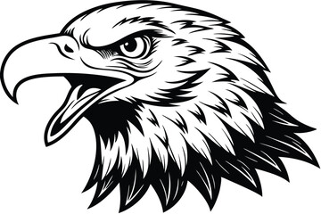 Obraz premium Sovietinspired Bald Eagle Head Tattoo Illustration
