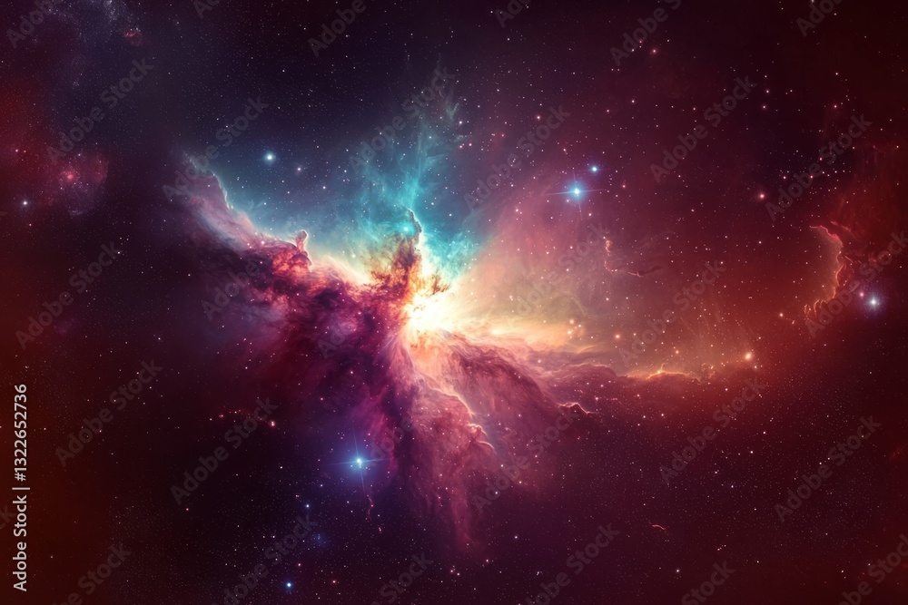 Wall mural an enchanting view of a nebula set against a starry sky.