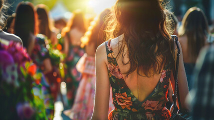 A Stylish Spring Affair: People Enjoying the Fashion Show