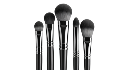 Vibrant array of paint brushes on a colorful backdrop ready for artistic creation