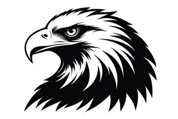 Obraz premium Eagle Face Silhouette Vector