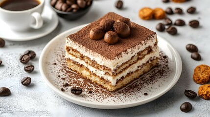 Tradition italian layered dessert tiramisu