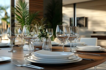 Dining table in a luxury restaurant.