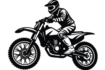 Adventure motorbike silhouette illustration black and white style isolated