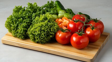 Fresh vegetables on cutting board