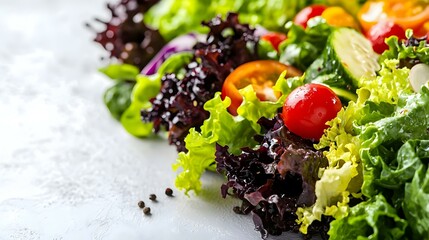 A head of fresh romaine salad on white