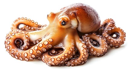 Octopus wiggling isolated on white background